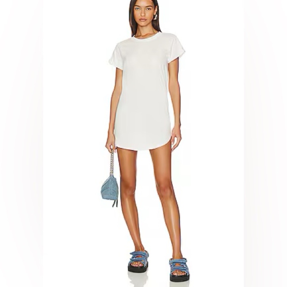 Tularosa White Short Sleeve Tee Dress